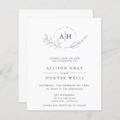 Floral Wedding Invitation (Voorkant / Achterkant)