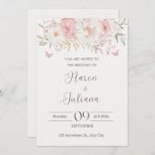 Floral wedding invitation (Devant / Derrière)