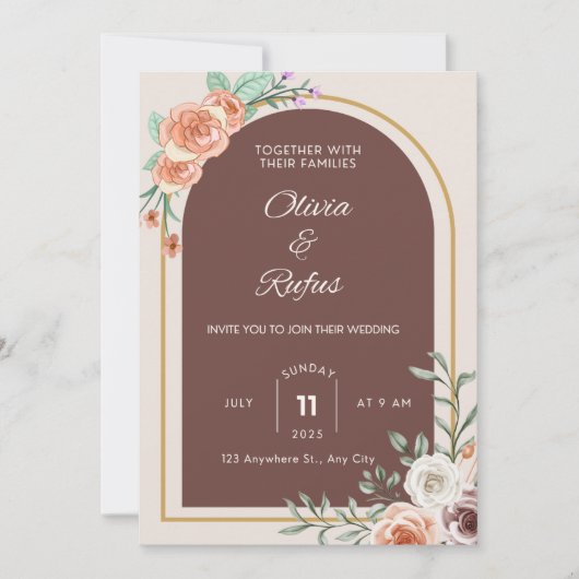 Floral wedding invitation  (Devant)