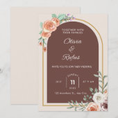 Floral wedding invitation  (Devant / Derrière)