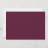 Floral Wedding Invitation Burgundy Boho Waterverf Kaart (Achterkant)