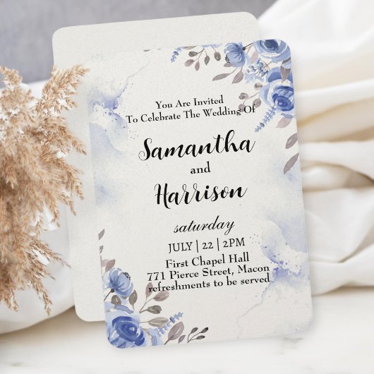 floral wedding invitation card