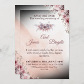 Floral Wedding Invitation CARD modern design Kaart (Voorkant / Achterkant)