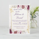 Floral Wedding Invitation – Elegant & Customizable (Debout devant)