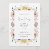 Floral Wedding Invitation – Elegant  Kaart (Voorkant)