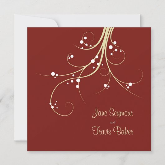 Floral Wedding Invitation - Elegant & Simple Kaart (Voorkant)