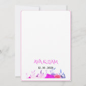 Floral Wedding Invitation in Blue & Turquoise (Dos)