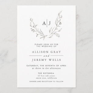 Floral Wedding Invitation Kaart