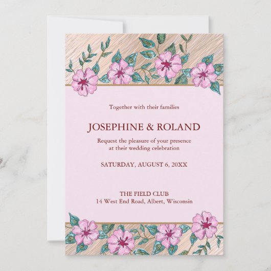 Floral Wedding Invitation Kaart (Voorkant)