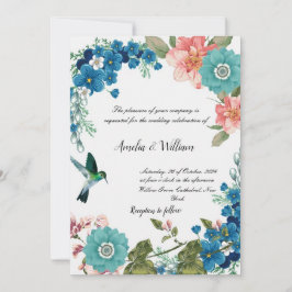 Floral Wedding Invitation Kaart