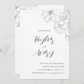 Floral Wedding Invitation Kaart (Voorkant / Achterkant)