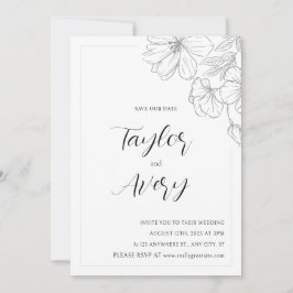 Floral Wedding Invitation Kaart