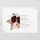 Floral Wedding Invitation Kaart (Voorkant / Achterkant)