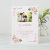 Floral Wedding Invitation Kaart (Staand voorkant)