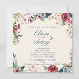 Floral Wedding Invitation Kaart