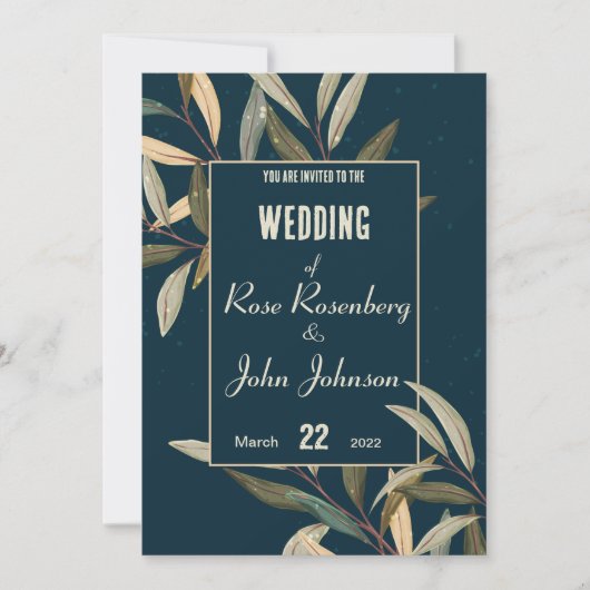 Floral Wedding Invitation Kaart (Voorkant)