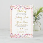 Floral Wedding Invitation Kaart (Staand voorkant)