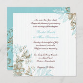 Floral Wedding Invitation Kaart (Voorkant / Achterkant)