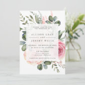 Floral Wedding Invitation Kaart (Staand voorkant)