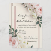 Floral Wedding Invitation Kaart (Voorkant / Achterkant)