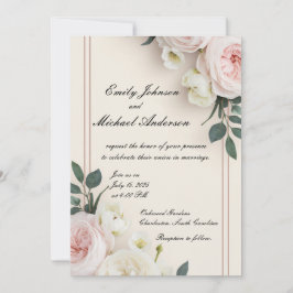 Floral Wedding Invitation Kaart
