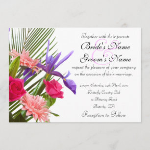 Floral Wedding Invitation Kaart