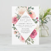 Floral Wedding Invitation Kaart (Staand voorkant)