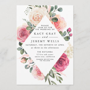 Floral Wedding Invitation Kaart