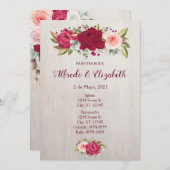 Floral Wedding Invitation Kaart (Voorkant / Achterkant)