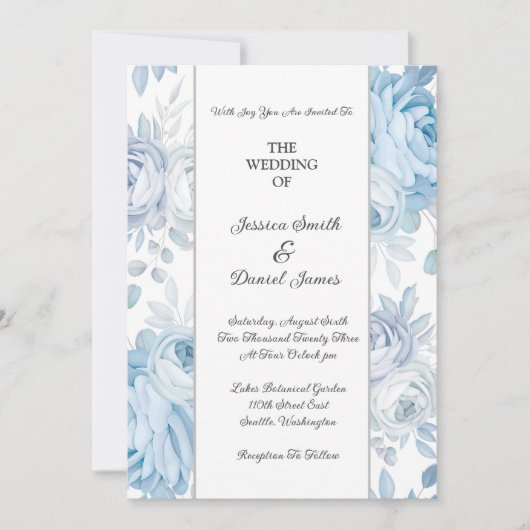Floral Wedding Invitation Kaart (Voorkant)