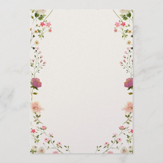 Floral Wedding Invitation Kaart (Voorkant)