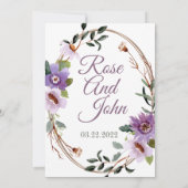 Floral Wedding Invitation Kaart (Achterkant)