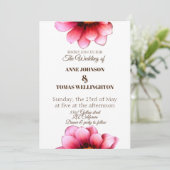 Floral Wedding Invitation Kaart (Staand voorkant)