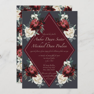 Floral Wedding Invitation Kaart