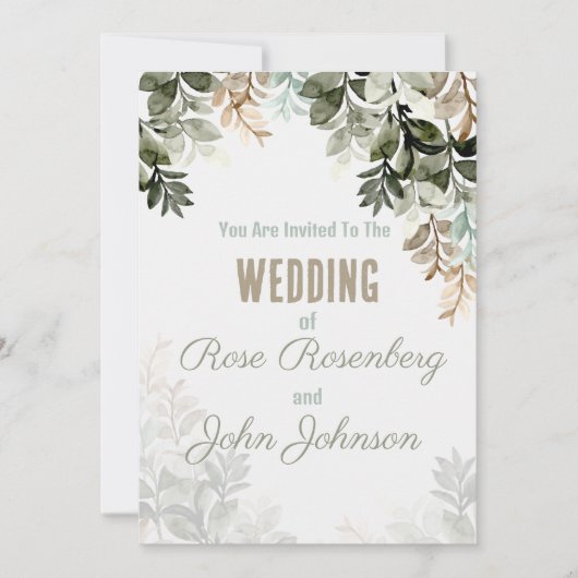 Floral Wedding Invitation Kaart (Voorkant)