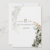 Floral Wedding Invitation Kaart (Achterkant)