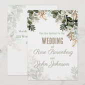 Floral Wedding Invitation Kaart (Voorkant / Achterkant)