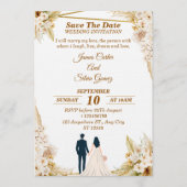 Floral Wedding Invitation – Modern invite card (Devant)