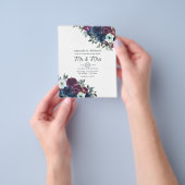 Floral Wedding Invitation Plum and Navy Flyer (Hand)