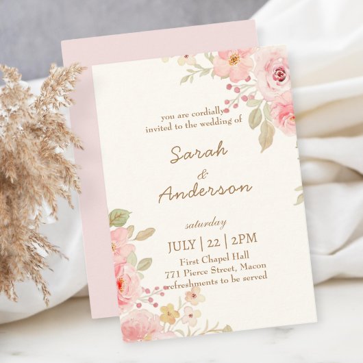 Floral Wedding Invitation Template Wedding