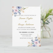 Floral wedding invitation, wedding invite kaart (Staand voorkant)