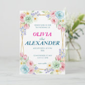 Floral Wedding Invitations Colorful Spring (Debout devant)