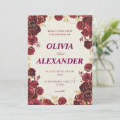 Floral Wedding Invitations Dark Luxury (Debout devant)