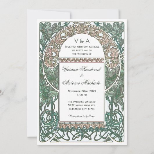  Floral Wedding Invitations I Kaart (Voorkant)