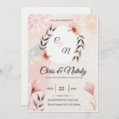 Floral Wedding Invitations Kaart (Voorkant / Achterkant)