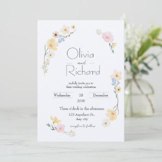 Floral Wedding Invitations Kaart