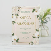 Floral Wedding Invitations Luxurious White (Debout devant)
