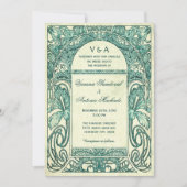  Floral Wedding Invitations Turquoise Kaart (Voorkant)