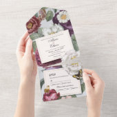 Floral Wedding Invite & RSVP Butterfly All In One Uitnodiging