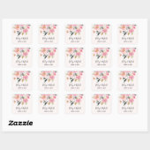 Floral Wedding Invite Sticker Envelope Seal E705 (Vel)
